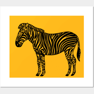 Zebra drawing - detailed hand drawn animal design Posters and Art